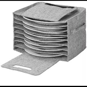 ProPlus Bordenhouder vilt - Grijs - Voor 10 borden - Met klittenbandsluiting - 27x20x17 cm