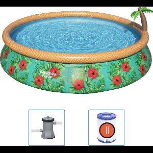 Bestway - Fast - Set - Zwembadset - Paradise - Palms - opblaasbaar - 457x84 - cm