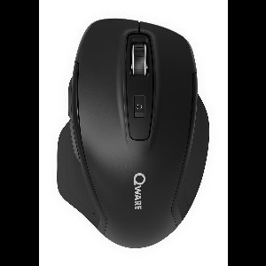 Qware Office - Muis - Draadloos - Multiconnect - Bluetooth - 2.4 GHz - Dongel - Duimsteun - Glasgow - 800-1000-1600 DPI - Zwart