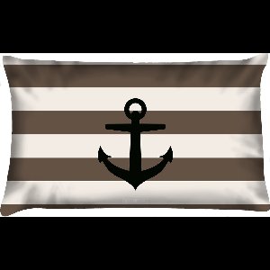 Buitenkussen Mud Race bruin zwart waterafstotend 40x60cm bootkussen streep anker