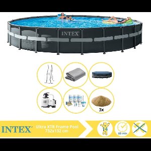 Intex Ultra XTR Frame Zwembad - Opzetzwembad - 732x132 cm - Inclusief Onderhoudspakket en Filterzand