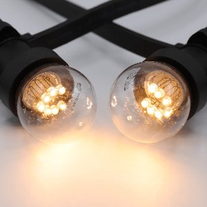 LumenXL - lichtsnoer voor buiten - 50 meter 75 fittingen - 0,7 watt 2650K lampen LEDs op korte stokjes
