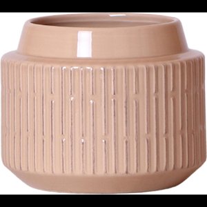 Kolibri Home | Maze bloempot - zand kleurige keramieken sierpot - potmaat Ø9cm
