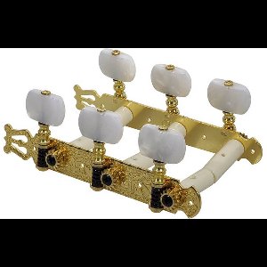 Salvador Cortez MH093GK-A1W Originele Vervangingsset Machine Heads 3L3R, Goud met Parelmoer Knoppen voor Model 70