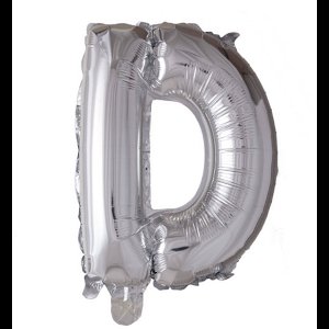 Folie Ballon Letter 16″ D - Zilver | 41 cm