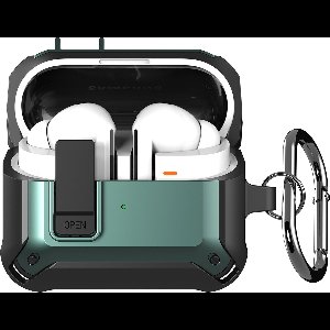 YONO Armor Hard Case geschikt voor Samsung Galaxy Buds 3 - 3 Pro - Hoesje met Lock - Donkergroen