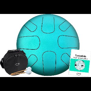 LIDAH® Steel Tongue Drum - G Majeur Constellation Series + Muziekboekje - Handpan 28 cm - voor Kinderen en Volwassenen - Lotus Yoga Klankschaal - Aqua Green