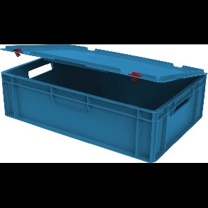 Alpac Stapelbak met deksel - Opbergbak met deksel - 600 x 400 x 190 mm - 30L - Blauw