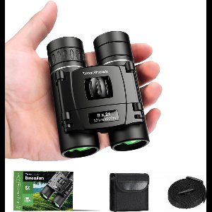 TravelHawk Verrekijker - 8x21 - BAK4 - Full Multi-Coated (FMC) - Compacte verrekijker - Waterdicht - Met nekkoord, draagtas - voor vogels kijken, jagen, theater - Zwart