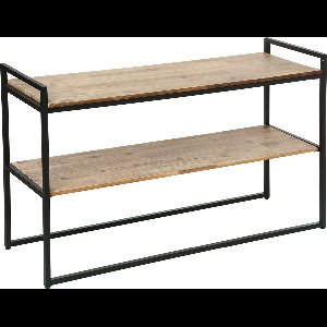 Wandtafel met 2 Planken - Metaal/ Acaciahout