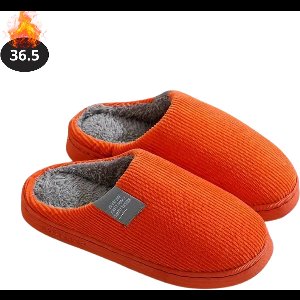 Livano Warme Pantoffels - Sloffen - Slippers - Dames - Heren - Pluche - Maat 36.5 - Oranje
