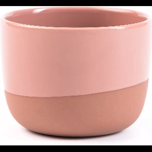 Latte kop – 250ml - Half Glazed - Terracotta Pink - Cappuccino kop - groot - Handgemaakt – Porselein – Koffiekopjes – Espressomachine - Barista Essentials