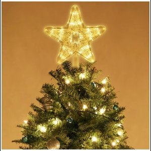 Kerstboom Piek - Kerstboom Topper - Kerstversiering kerstboom - LED Ster - Met verlichting - Werkt op Batterij - 23 cm