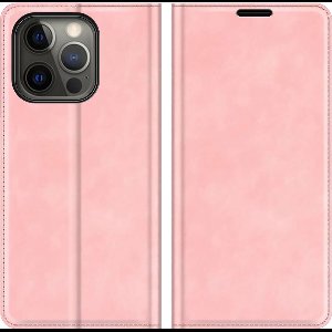 Cazy Hoesje geschikt voor iPhone 13 Pro Max - Hoesje met Pasjeshouder - Luxe Book Case - Roze