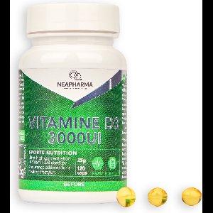 Vitamine D3 3000iu pot - 120 bolletjes - vegan - makkelijk verteerbaar - sterke concentratie - best opneembare vorm