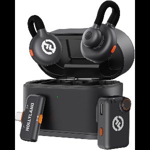 Hollyland Lark M2S Mini Combo (Camera RX+Type-C RX) Wireless Microphone for Camera/iPhone/Android/Laptop, 7g Lightweight, Titanium Clip, 300m Range, Content Creators, Online-Teaching, Streaming