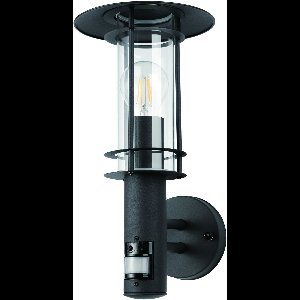 EGLO Lisio 1 Wandlamp Buiten - E27 - Sensor - RVS - Zwart