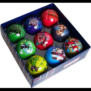 Kurt s adler - Box kerstbal plastic d7.5cm helden 9st