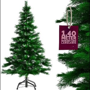 Kunstmatige Kerstboom 140 cm Groen - PVC Spar Met Metalen Voet - Realistische Takken Eenvoudig Opzetten - Duurzame Kunstboom Voor Binnen