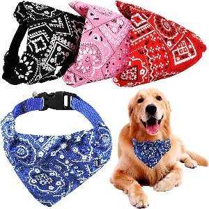 MAGICSHE 4 Stuks Driehoekige Bandana Hondenhalsband - Verstelbare Slabbetje Hond Met Sluiting - Sjaal Hond - Halsdoek S