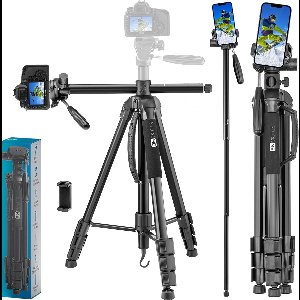 Studio ME Telefoon Statief - 180 cm - Camera Statief - Zwart - Top Down - Horizontale arm voor Topshots - Overhead - Flatlay -Monopod - Tripod Smartphone - Telefoonhouder - Tripod Iphone - Statief Telefoon / Camera / DSLR