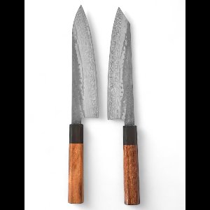 2-delige Professionele Japanse Messenset van 67 Lagen Damascus Staal - Chefmes 22 cm & Kiritsuke Mes 22 cm - Handvat in rozenhout en Ebbenhout - Luxe Geschenkverpakking - KAAMUT®