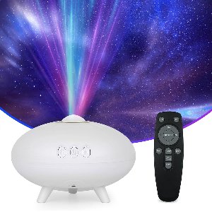 Crrynuo - Nachtlamp - UFO Design - Zeven Kleurveranderingen - UFO Sterrenhemel Projector Nachtlamp - 1 Stuk - Afstandsbediening & LED Technologie - Wit