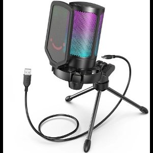 USB Microfoon - Zwart - Condensator Microfoon Voor PC - Met Dempknop - Gaming Microfoon - Streamen - Podcast Microfoon