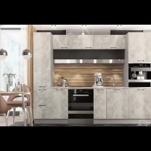 Luxe Keukenkast R-Line – Modulaire Wandkast & Onderkast – 207 x 57,2 x 30 cm – Moderne Keukenmeubelset met Werkblad – Zwarte Hoogglans Keukenkast – Stijlvol & Functioneel Design