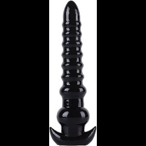Lusty Anale Zwarte Geribbelde Dildo - Extreme Anale Trainer