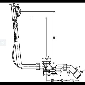 Viega Simplex 56cm 40/50 badsifon 285 357 (106 447)