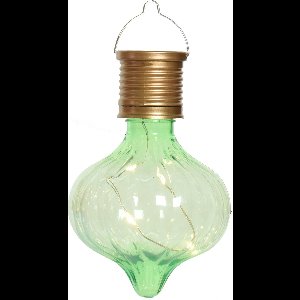Lumineo solar hanglamp LED - Marrakech - pistachegroen - kunststof - D8 x H12 cm