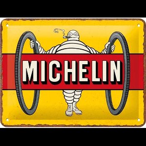 Wandbord Garage - Michelin - Tyres Bibendum Yellow