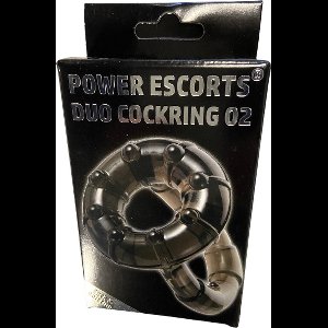 Power Escorts - Duo Cockring 02 - Penis & Balzak - Flexibel - BR74 - Zwart