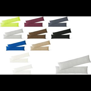 kussensloop, set van 2, voordeelpak met ritssluiting, hoogwaardige kwaliteit, zilver, 40 x 145 cm