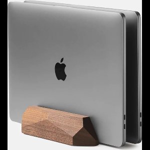 Oakywood Dual Laptop Dock - Massief Walnoot - Echt Hout Verticale MacBook/Laptop/Tablet Standaard - Clean Desk Design