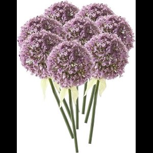 Kunstbloem Sierui / Allium - 8x - lila paars - steel van 70 cm
