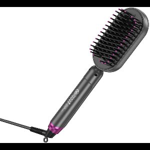 Hoco 2-in-1 Stijltang & Borstel - Digitaal Display - Zwart