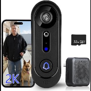 Lexium Video deurbel zonder abonnement - Deurbel met camera - Draadloze video deurbel - Beveiliging woning - Deurbel met app - Slimme deurbel - Geen maandelijkse kosten - Beveiligingscamera - WiFi deurbel - Voor smartphone en tablet