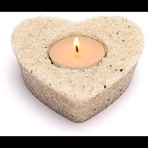 Waxinelichthouder hart bergkristal