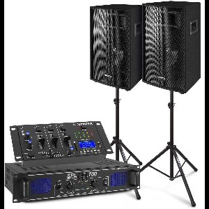 Complete DJ Bluetooth geluidsinstallatie 700W met standaards