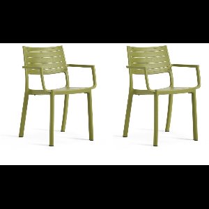 Keter Metaline tuinstoel - 2 stuks - 53,3x60,2x81,3 cm - Groen