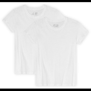 DANISH ENDURANCE T-Shirt voor Dames - Crew Neck - Wit - 2-pack - Maat M