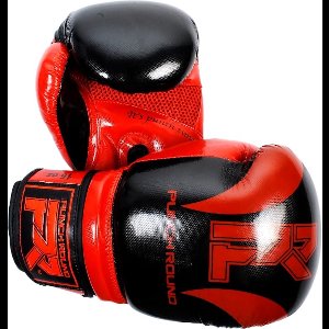 Punch Round Bokshandschoenen SLAM Pin Dott Zwart Rood - 12 OZ