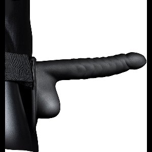Ribbed Hollow Strap-On with Balls - 8 / 21 cm