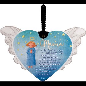 Tegel Beschermengel met gedicht Mama en hangkoord New Dutch®- gedicht Mama - Beschermengel- Kerstkado