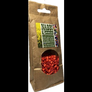 BioBeads van NABBI, lichtrood, afm 5x5 mm, gat grote 2,5 mm, medium, 1000 stuk/ 1 zakje