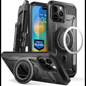 Supcase hoesje geschikt voor iPhone 15 Pro Max – UBMag met screenprotector – zwart