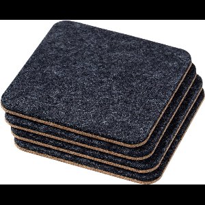 Onderzetters - Vilt & Kurk - Set van 4 - Antraciet