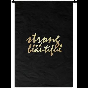 Wandkleed - Wanddoek - Quotes - Motivatie - Zwart - Goud - 120x180 cm - Wandtapijt